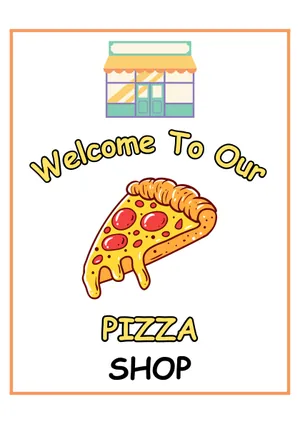 Pizza shop pretend play sign
