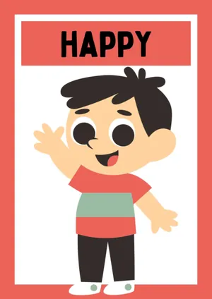 Happy emotion flashcard